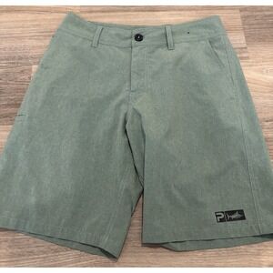 Pelagic Deep Sea Hybrid Shorts Mens 30 Green Fishing Boardshorts Performance 10"